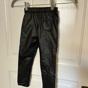 Zara Kids Black Faux Leather Leggings